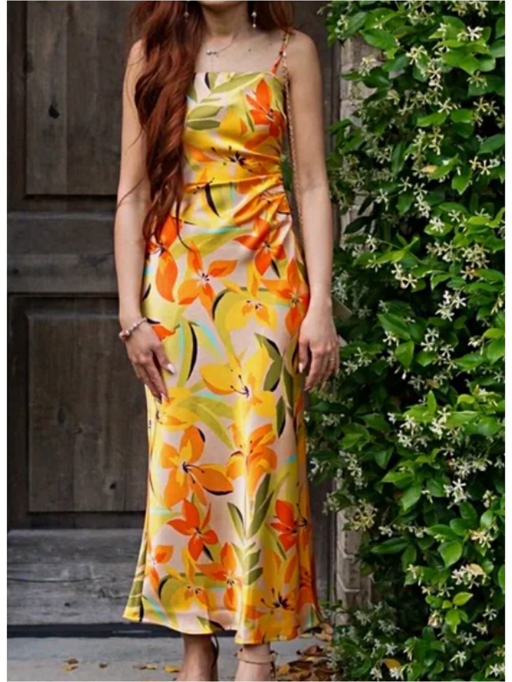 NWT House of Harlow 1960 Yellow Floral Slip Maxi Dress, sz XS - Picture 2 of 8